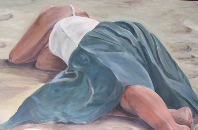 La siesta Oil Panel Figure Painting