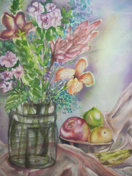 Bodegón con flores