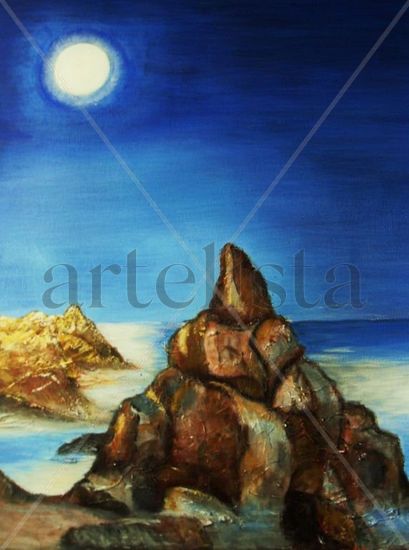 paisaje de luna Acrylic Canvas Landscaping