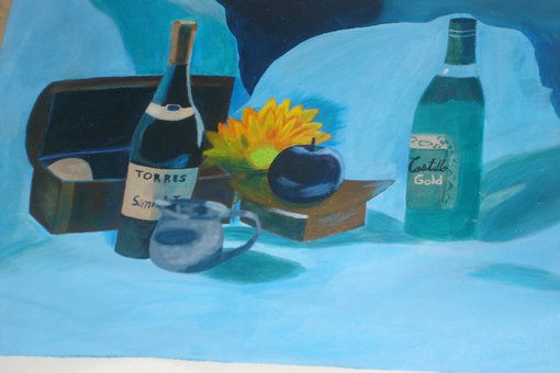 Bodegón Azul Acrylic Canvas Still Life Paintings