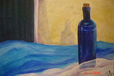 Botella Azul Acrylic Canvas Still Life Paintings