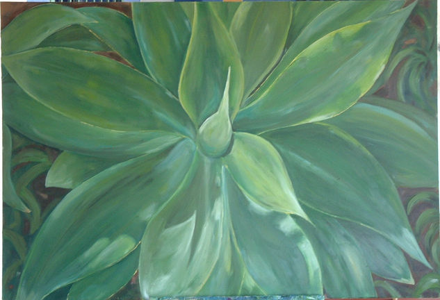 Agave Oil Panel Floral Painting