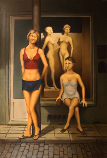 Los Maniquies Oil Canvas Figure Painting