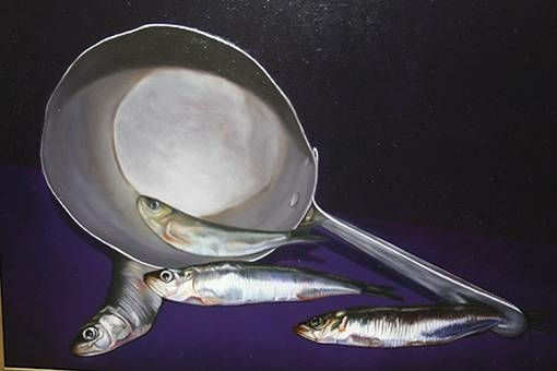 sardinas Oil Canvas Still Life Paintings