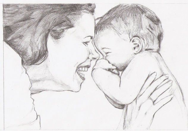 Retrato madre y bebé Graphite