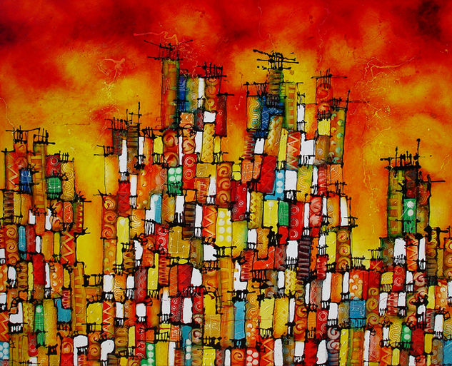 Verticalidad Mixed media Canvas Landscaping