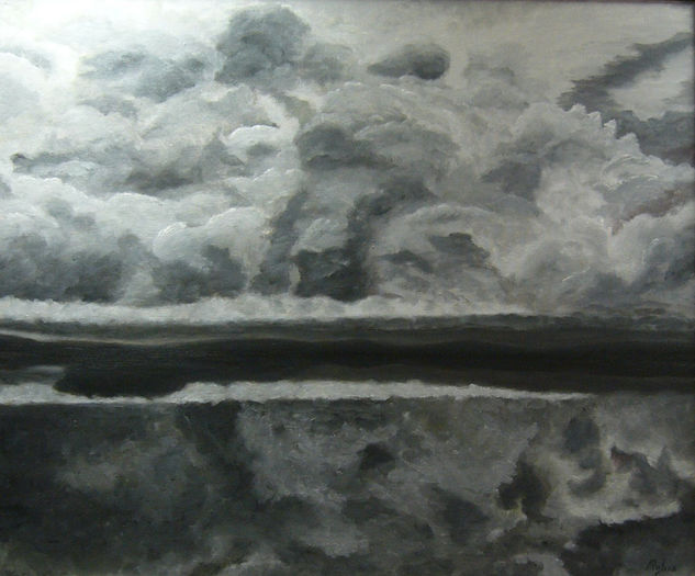 TORMENTA EN GRIS Oil Canvas Landscaping