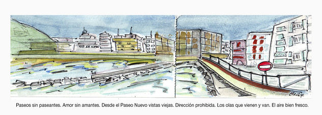 Paseo Nuevo Donosti, mirando a la Kutxa