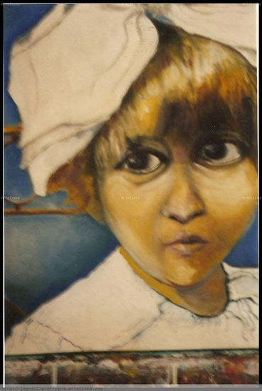 LA NIÑA DEL MOÑO Oil Canvas Portrait