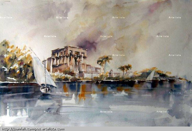 Templo egipcio Watercolour Paper Landscaping