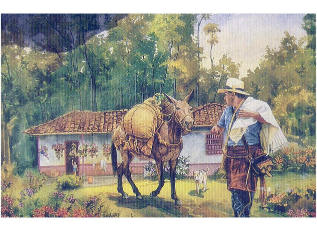 ARRIERO PAISA - 2 Watercolour Card Landscaping