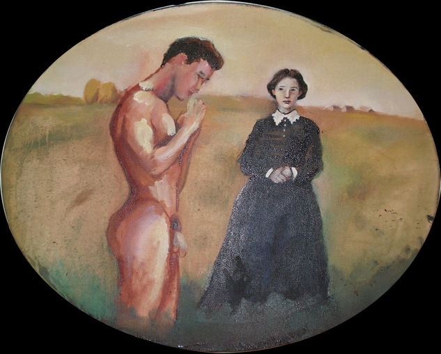 angelus Oil Canvas Figure Painting