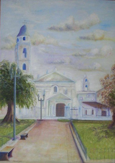 Iglesia del Pilar Oil Canvas Landscaping