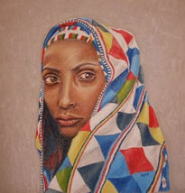 Coloured headscarf