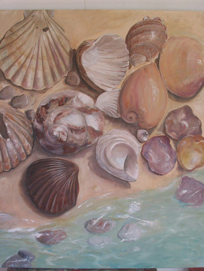 caracolas 2 Oil Canvas Still Life Paintings