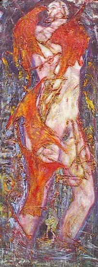 de la serie TU PIEL ''LA NOCHE DE LAS AVES ROJAS'' Oil Canvas Figure Painting