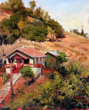 "Casa en la colina" Oil Canvas Landscaping