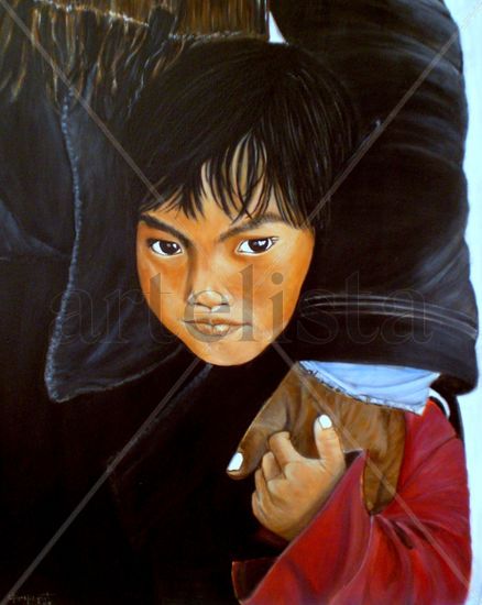 Mirada del Tibet Acrílico Lienzo Retrato