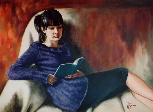 Temps de relaxació Oil Canvas Figure Painting