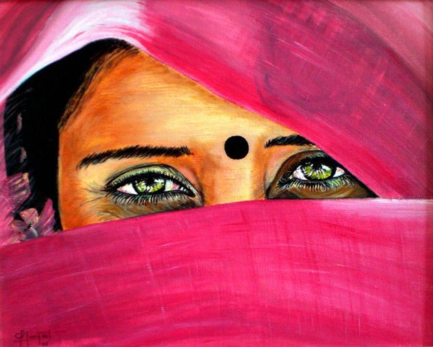 Mirada sensual Acrylic Canvas Portrait