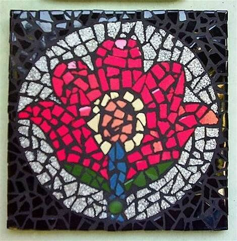 Cuadro mosaico flor 