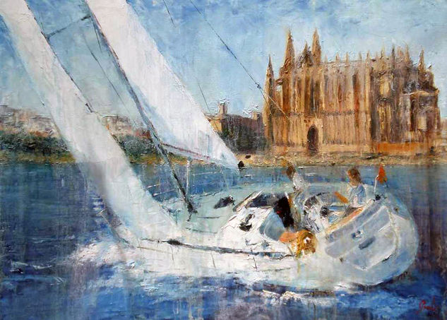 velero catedral Oil Canvas Sports