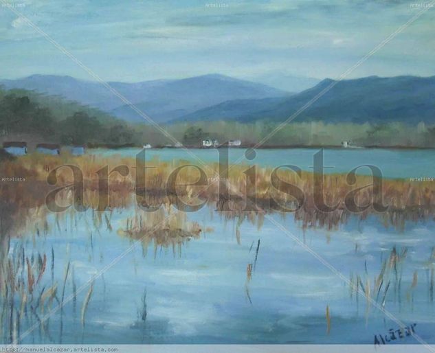 Lago de Banyoles Oil Canvas Landscaping