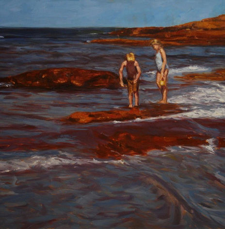 Niños en las rocas