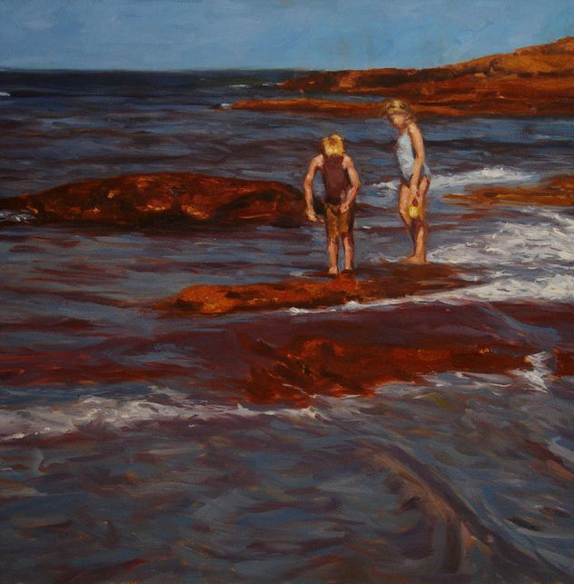Niños en las rocas