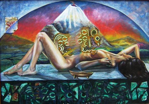 "POPOCATEPETL E IZTACCIHUATL" Oil Canvas Nude Paintings