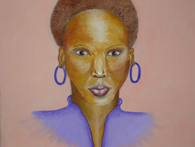 MUJER AFRICANA Acrylic Canvas Portrait