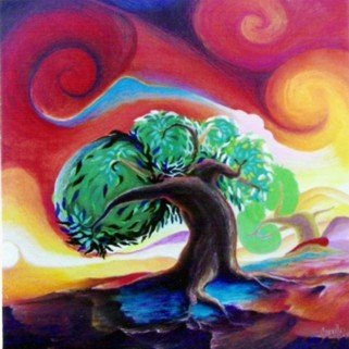 paisaje con árbol