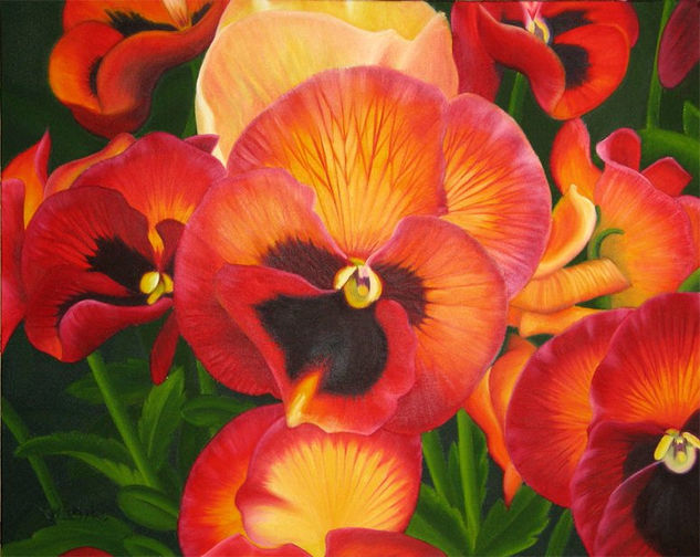 pensamientos Oil Canvas Floral Painting