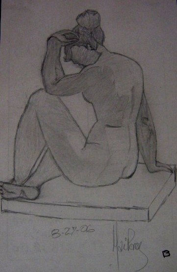 Desnudo Mujer sentada