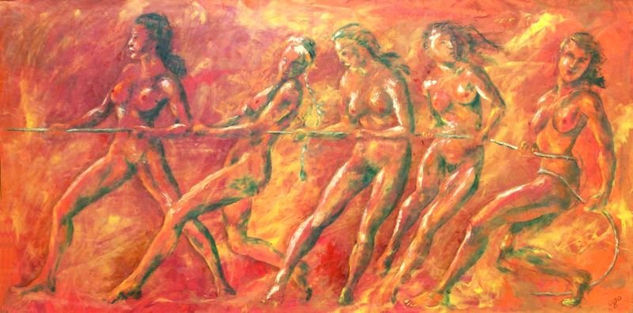 conspiración colaboración Oil Panel Nude Paintings