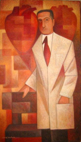 El Cardiólogo Oil Canvas Portrait