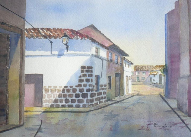 Esquina del Toboso Acuarela Papel Paisaje