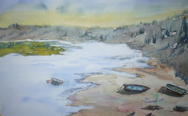 Barcas en San Vicente Watercolour Paper Landscaping