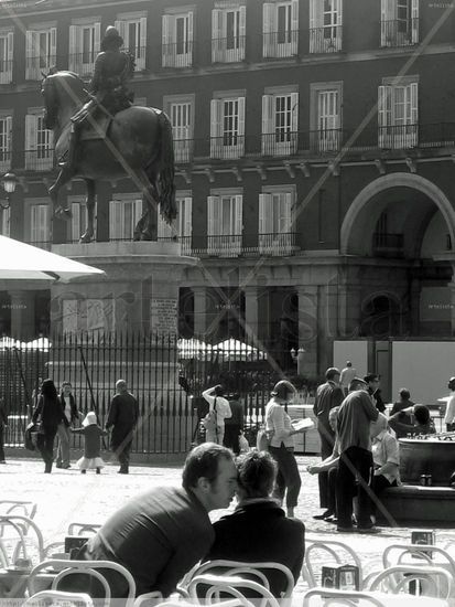 plaza mayor Madrid Other Themes Black and White (Digital)