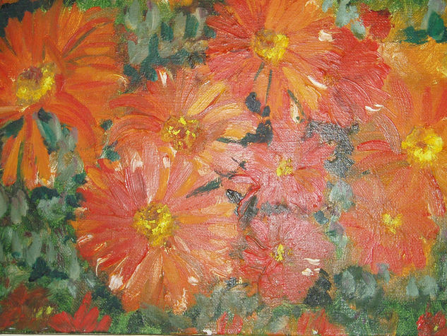 Flores naranjas Oil Canvas Floral Painting