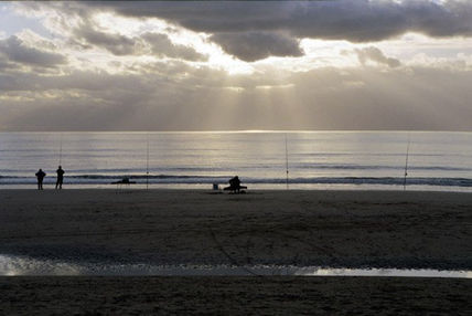 De pesca al atardecer