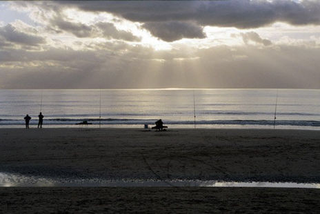 De pesca al atardecer