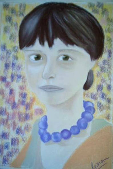 Presencia con collar Pastel Paper Portrait