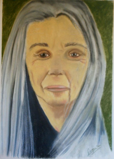 Anciana Pastel Paper Portrait