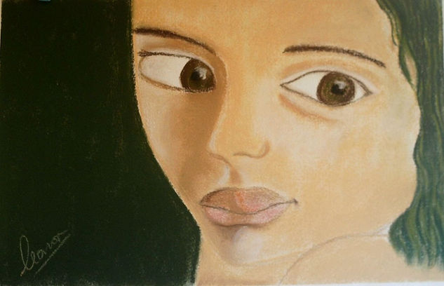 Presencia directa Pastel Paper Portrait