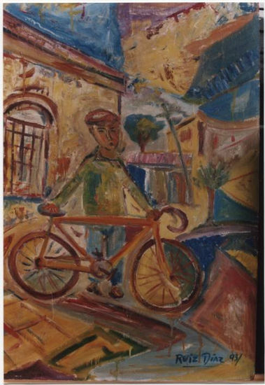 Pibe y bicicleta Oil Others Figure Painting