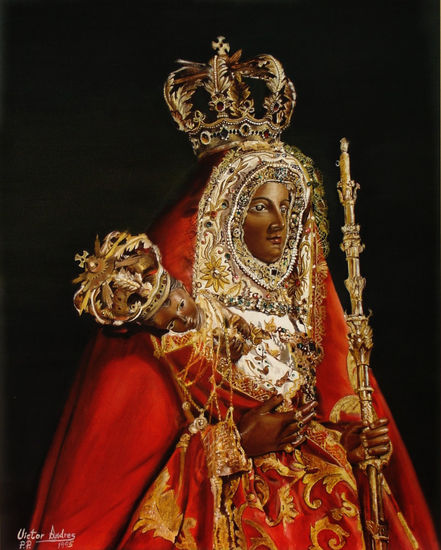 VIRGEN DE CANDELARIA Oil Canvas Figure Painting