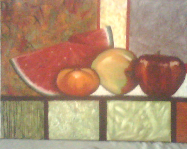 frutas con texturas Oil Canvas Still Life Paintings