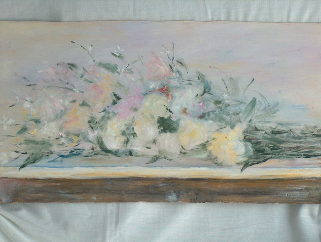 ROSAS SOBRE UNA MESA Oil Canvas Floral Painting