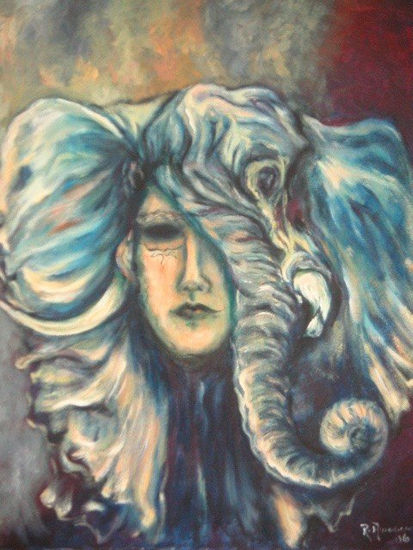 MUJER ELEFANTE Oil Canvas Others